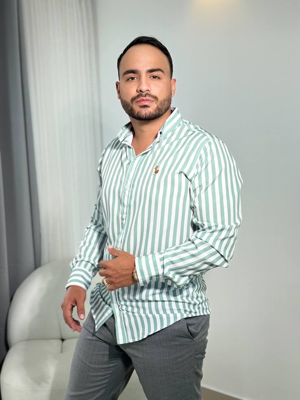 CAMISA RALLADA POLO RALPH LAUREN MANGA LARGA