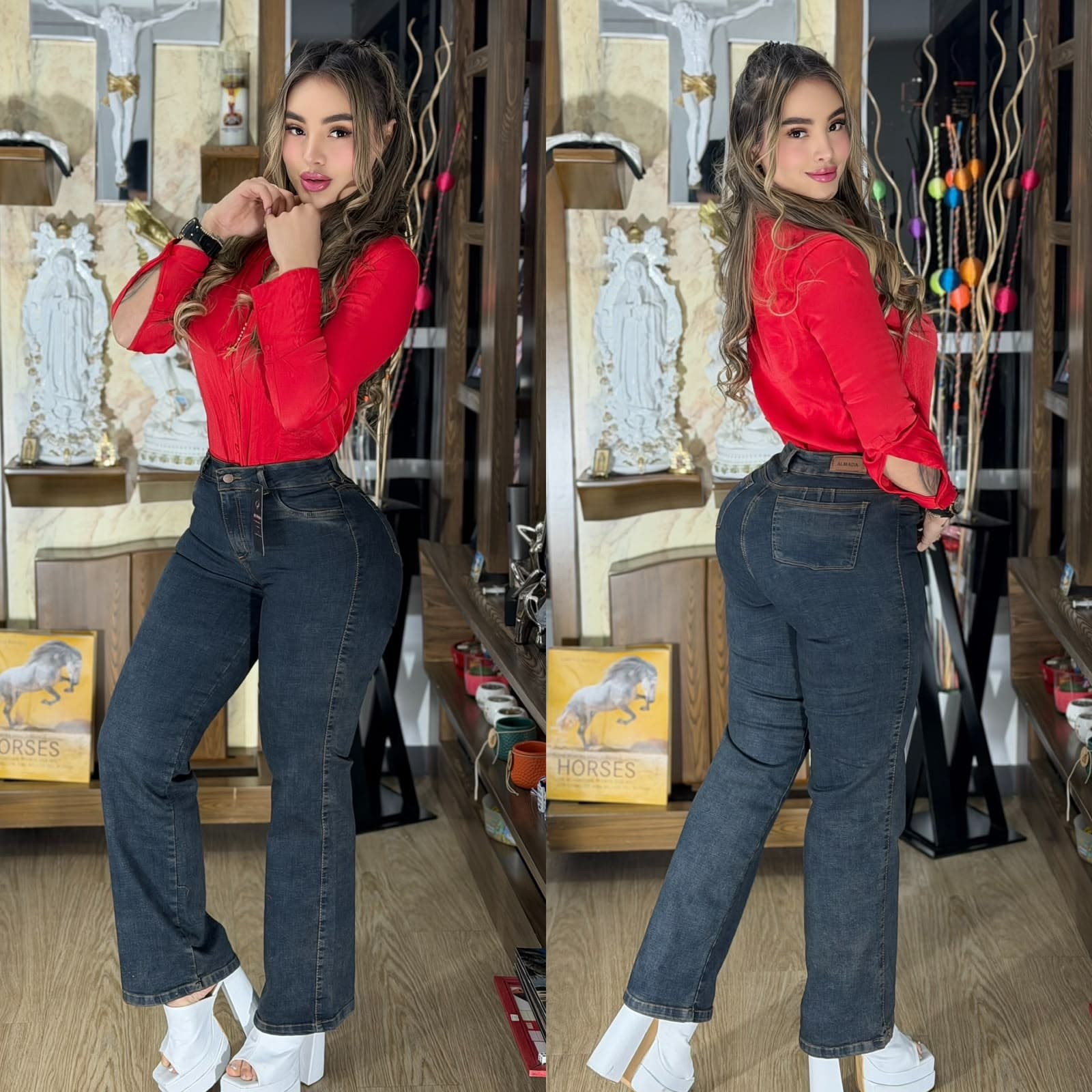 JEANS BOTA ANCHA PARA DAMA