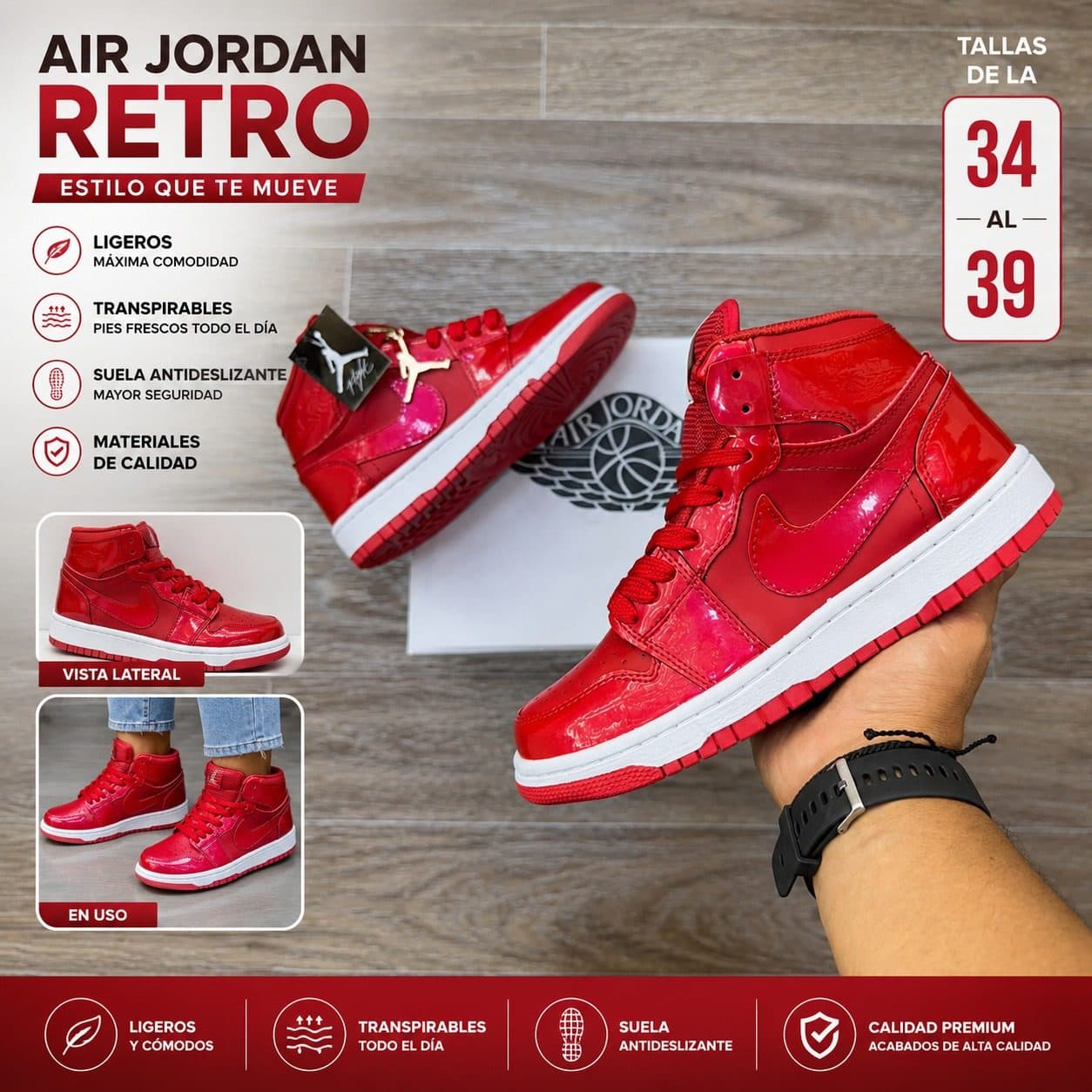 TENNIS BOTA AIR JORDAN RETRO 1 PARA DAMA Y HOMBRE NACIONAL