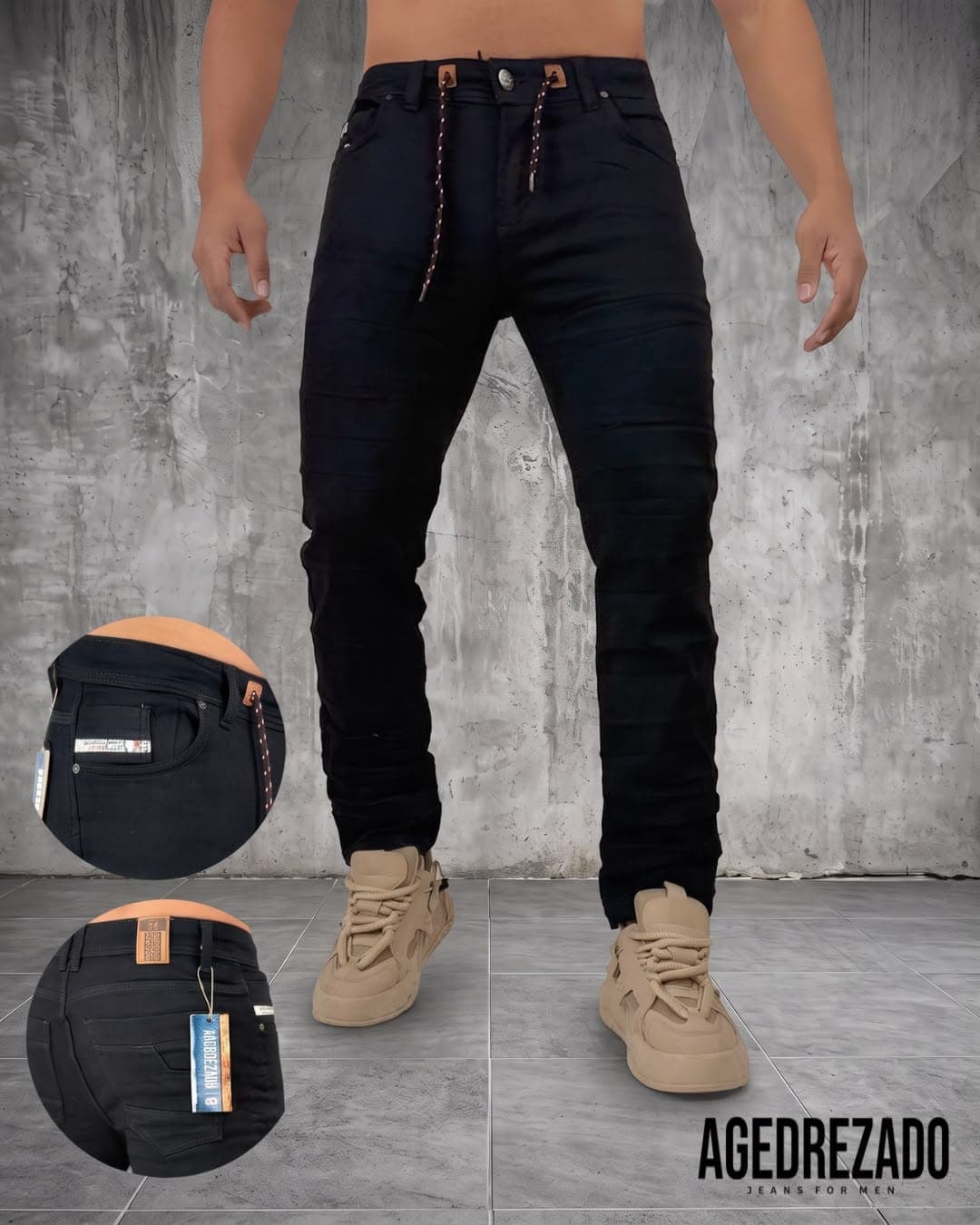 JEANS JOGGUER PARA HOMBRE CON CORDON