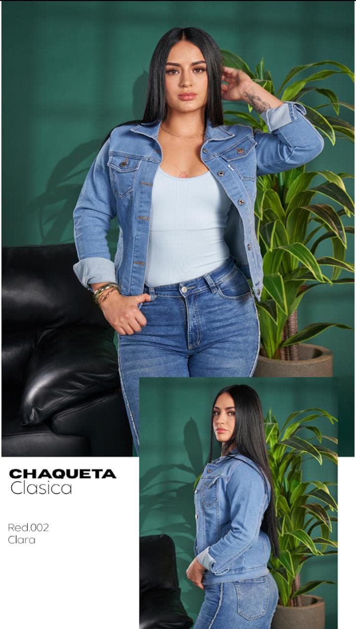 CHAQUETA JEANS CLASICA PARA DAMA